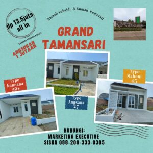 Rumah Subsidi DP Cuma 13 Jutaan Sudah All in dan Serah Kunci - Type Angsana Grand Tamansari Kaliwungu
